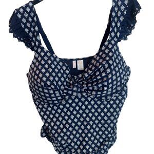 22W Blue 1-Piece Swim Suit